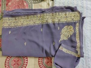 Beautifully Embroidered Saree with blouse piece
