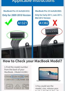 Apple A1321  Laptop Battery for MacBook Pro 15"