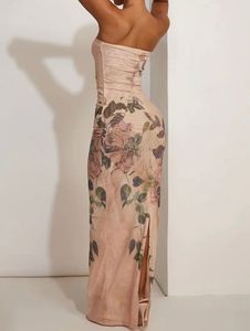 Floral Strapless Maxi Dress