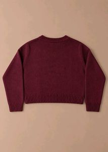 BURGUNDY RIBBED CREWNECK SWEATER