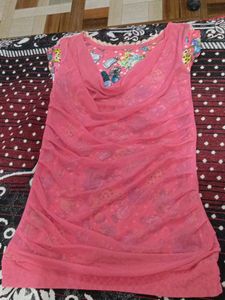 Pink Sheer Layered Tunic