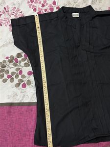 Elegant Black Pleated Blouse