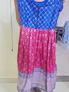 Beautiful Blue &amp; Pink Ethnic Gown