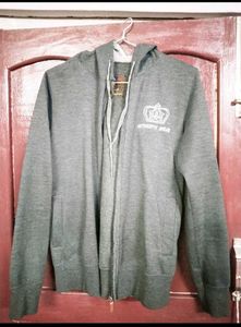 Stylish Men's Grey Zip-Up Hoodie
