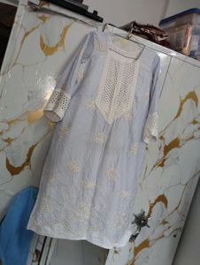 Elegant Sky Blue Kurta with Intricate Embroidery