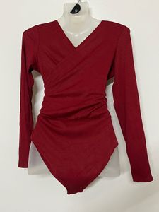 Stylish Red Long Sleeve Bodysuit