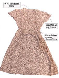 Women Floral Print V-Neck A-Line Midi Dress