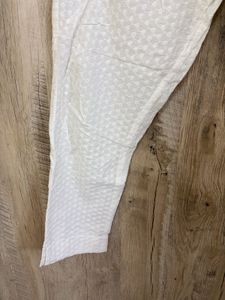 White Textured Palazzos