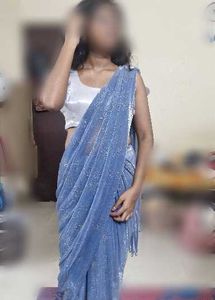 Stunning Blue Saree with Sparkle