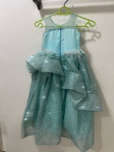 Sparkly Teal Ruffled Gown age 5-6 yrs
