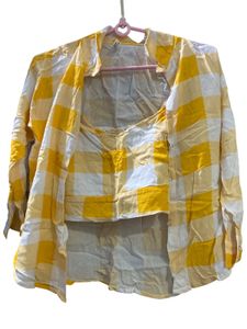 Yellow & White Checkered Shirt
