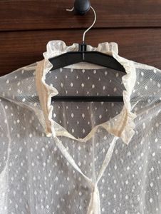 Sheer Lace Dot Blouse