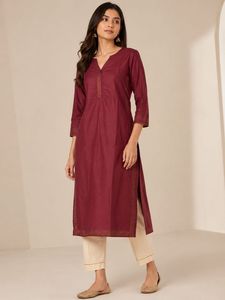 Maroon Kurta with Gold Print
