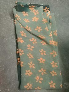 Green Floral Print blouse material