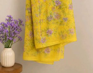 New Yellow beautiful saree