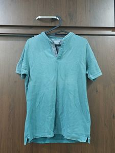 Men's Teal Henley T-Shirt