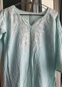 Lucknowi Chikankari Short Kurti