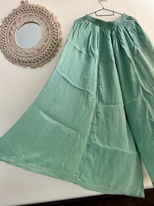 Seafoam Green zardozi work frock suit pallazo set