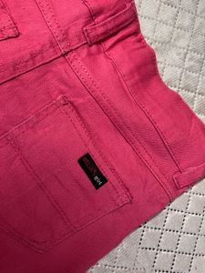 Cute Pink Denim Shorts with Embroidery
