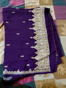 💜heavy saree for bride with zari and dabhka