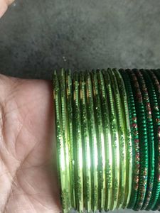 Green Beaded Bangles Set