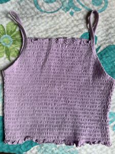 FREE DELIVERY ❗️Smocked Purple Crop Top