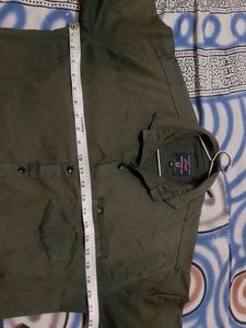 Men's Classic Olive Green Button-Up Shirt
