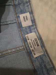 Bershka- High Waist- Light Wash Denim Mini Skirt