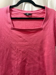 Ribbed Square Neck Top