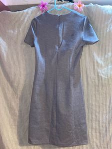Simple Grey Short Sleeve Dress