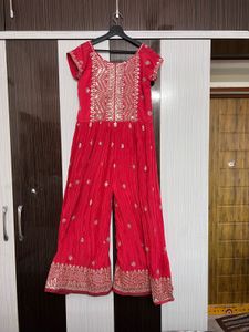 Stunning Red Embellished Ethnic palazzo