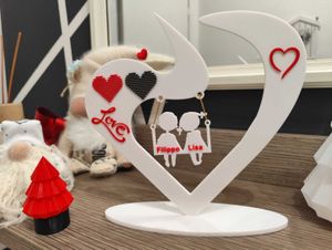 Heart Couple Showpiece 3d Printed