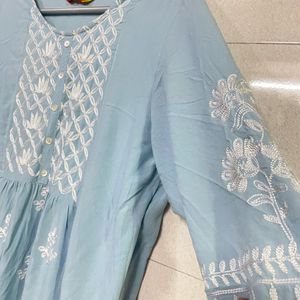 Beautiful Blue Embroidered Kurta Pajama Set