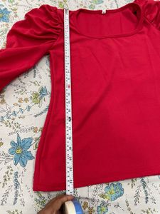 Square-Neck Puff-Sleeve Top
