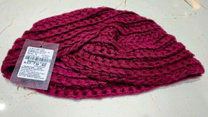 Handmade Knit Beanie - Raspberry
