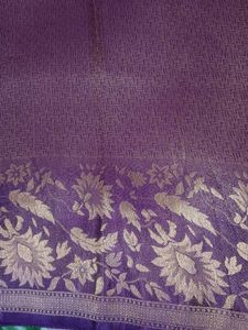 New unused Elegant Purple Floral Saree