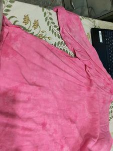 pink tie dye chikankari kurti