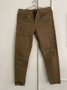 Olive Green Straight Jeans