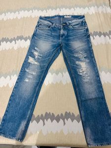SPYKAR Distressed Blue Denim Jeans