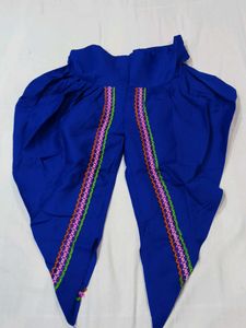 Embroidered Blue Kurta Set with Dhoti Pants