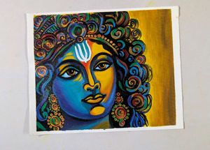 Abstract Krishna Art Painting on Canvas sheet