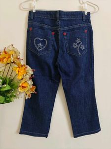 🆕 Blue Denim Cropped Jeans