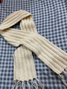 Handmade Knitted Cream Scarf