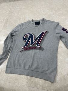 Grey Crewneck Sweatshirt with 'M' Logo