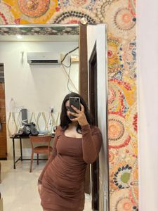 Chic Brown Ruched Mini Dress