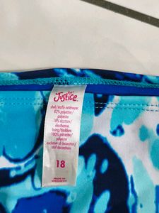 Blue Abstract Print Bikini Bottom