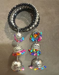 Beaded Bangle with Jhumka Charms