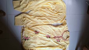 Yellow Embroidered Kurta with Pants
