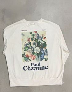 White Paul Cezanne Floral Print Sweatshirt