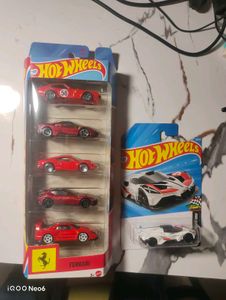 Hot wheels Ferrari 5 pack and bugatti bolide